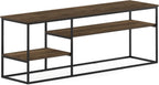 Furinno Moretti TV Stand for TVs up to 65 Inch, 3-Tier Rustic Brown Entertainment Center, Open Back TV Console with Cable Management, for Living Room, Bedroom, Brown Walnut