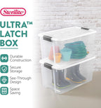 Sterilite 20-Pack Ultra Latching Box, Storage Bins with Lids, Clear Plastic, 70 Quart - Heavy-Duty Organizing Containers for Closet, Bathroom, and Office