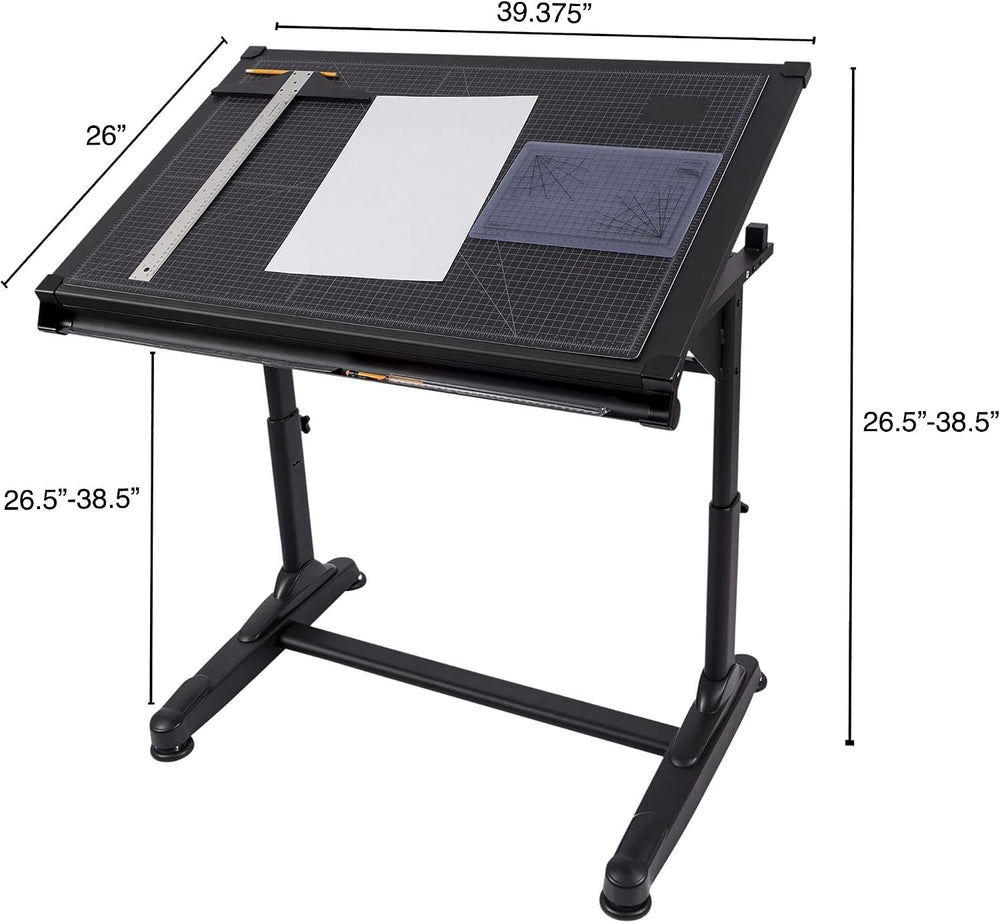 Stand Up Desk Store Adjustable Height and Angle Drafting Table Drawing Desk w...