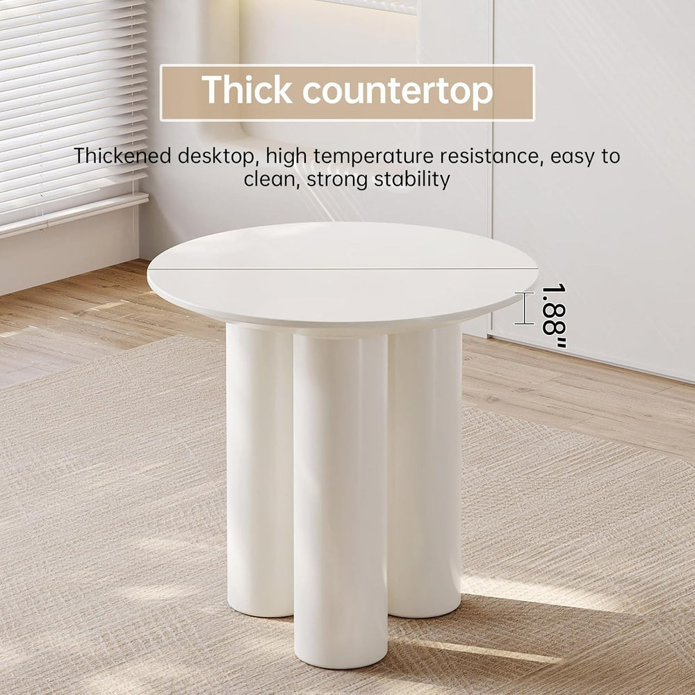 Small Round Dining Table, 30" Circle Kitchen Table with 3 Legs, Modern W...