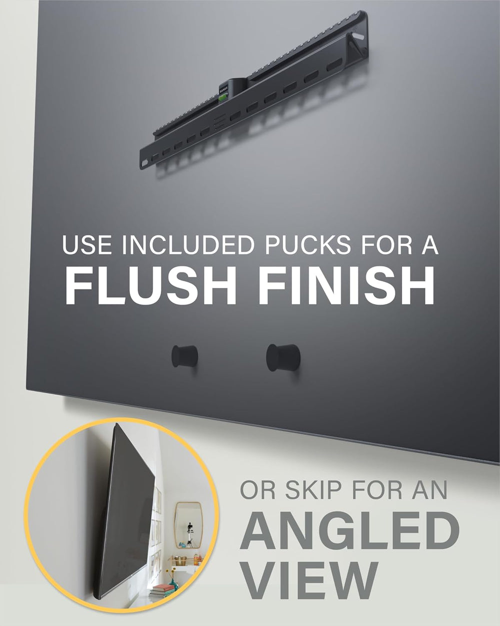 SANUS No Stud TV Wall Mount - Low Profile 42 to 90 inch TV Wall Mount with Ea...