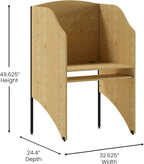 Flash Furniture Kevin Starter Study Carrel in Oak Finish