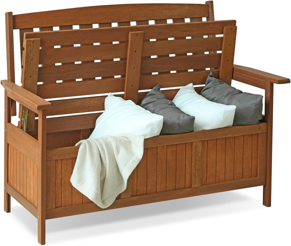 Furinno TIOMAN Outdoor Storage, Kent Storage Bench with Teak Wood, for Patio,...