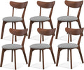 NAFORT Dining Chairs Set of 6/4/2, Modern Fabric Upholstered Dining Room Chair, Farmhouse Wooden Kitchen Chairs with Curved Backrest for Dining Kitchen Room, Living Room, Studio, Restaurant
