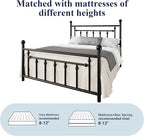 Allewie 14 Inch Full Size Metal Platform Bed Frame with Victorian Vintage Headboard and Footboard/Mattress Foundation/Under Bed Storage/No Box Spring Needed/Easy Assembly/Noise Free/Black
