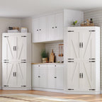 Jocoevol Corner Cabinet, Kitchen Pantry Storage Cabinet with 4 Doors and Shelves, Tall Food Pantry Storage Cabinet Farmhouse Furniture for Kitchen Dining Room, White