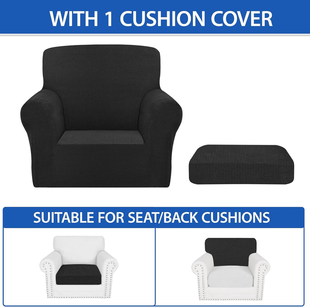 ZNSAYOTX 2 Piece Chair Covers with Arms for Living Room, Super Soft Armchair ...