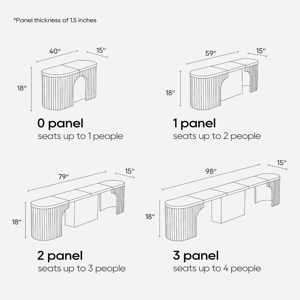 40" to 98" Extendable Dining Bench for Dining Room Furniture | Mode...