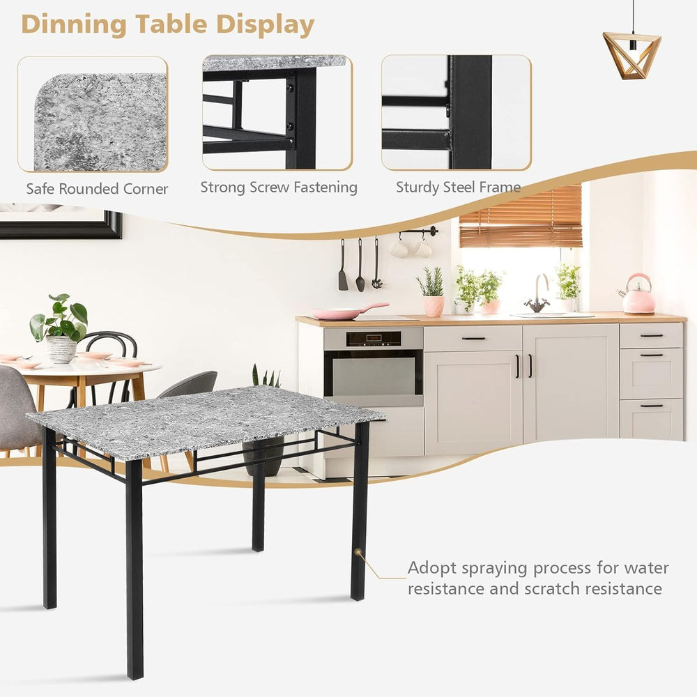 GIANTEX 5-Piece Dining Table Set for 4, Kitchen Table and Upholstered Chairs ...