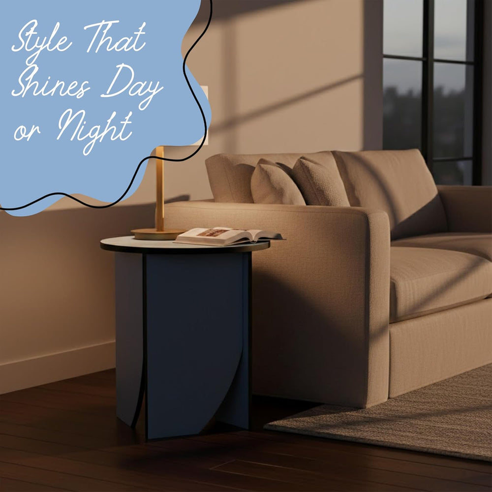 Kings Brand Furniture Zoe Modern Round End Table – Wooden Accent Side Table f...