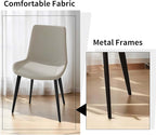 Dining Chairs, Modern PU Leather Dining Room Chair with Sturdy Metal Legs, Upholstered Seat Dinner Chairs Accent Side Chairs for Indoor Kitchen Living Room Restaurant Cafe (Cream, Set of 8)