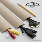 D-Line 6ft Floor Cord Cover, Cable Protector, Hide Extension Cords, Protect Cords, Prevent Cable Trips, Heavy Duty Cord Hider - Cable Cavity = 0.63" (W) x 0.31" (H) - Beige