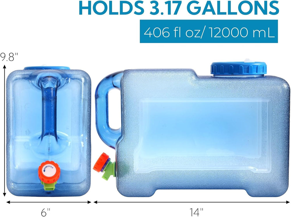 ZOOFOX 3.17 Gallon Water Jug with Spigot, Portable Water Container, No Leakag...