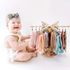 POVETIRE Headband Holder Bow Organizer for Girls,360 Rotating Hair accessories Organizer Storage Baby Headband Display Stand Hair Bow Rack for Toddler Nursery Decor