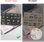FOREGOER Hanging Jewelry Organizer with 88 Zippered Pockets, Dustproof Foldable for Travel, Accessories Organizer for Holding Jewelries, Earring Organizers and Storage (Black)