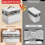 CTIME 3-Tier Medicine Organizer - Portable Medicine Cabinet with Leather Handle, Empty First Aid Kit for Home