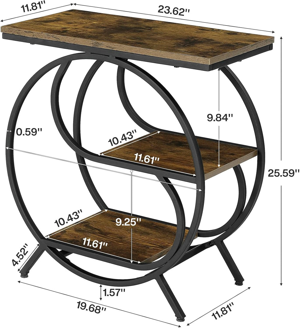 Tribesigns 3-Tier End Table, Industrial Side Table for Living Room, Small Rec...