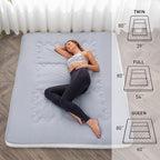 Dr.Futon Japanese Floor Futon Mattress Extra Thick Folding Roll Up Bed Topper Mat for Guest,Lounger and Tavel