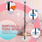 Coat Rack Freestanding Heavy Duty Metal Kids Coat Stand, 7 Round Mushroom Hooks & Sturdy Marble Quarte Base, Hanging Clothes Purse Bag Jacket for Hall Corner Office Garage Entryway (Black)