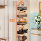 Purse Organizer Over The Door,Adjustable Durable Metal Purse Holder Handbag Purse Organizer for Closet with 5 Hooks Medium