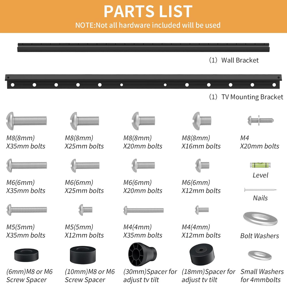 Studless Drywall TV Wall Mount for 32-75 Inch Flat Screen TVs up to 150lbs | ...