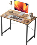 Cubiker Small Computer Desk, 32 inch Home Office Kids Desk for Bedroom and Small Spaces, Modern Simple Cheap Table for Studying, Writing, Working, Vintage Brown