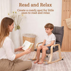 Swegrow Kids' Recliners，Rocker and Stationary Options, Sensory Rocking Chair for Kids & Toddlers，Versatile Floor Chair with Soft Fabric and Stability for Playroom, Bedroom, or Nursery (Gray)
