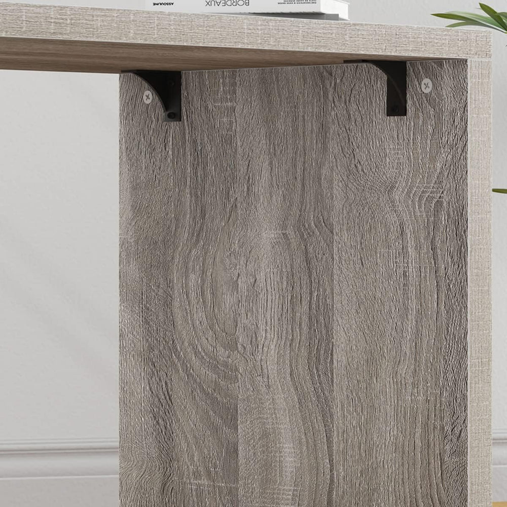 HSH L Shaped Corner Desk, Reversible Computer Desk, Light Grey, 55 Inch
