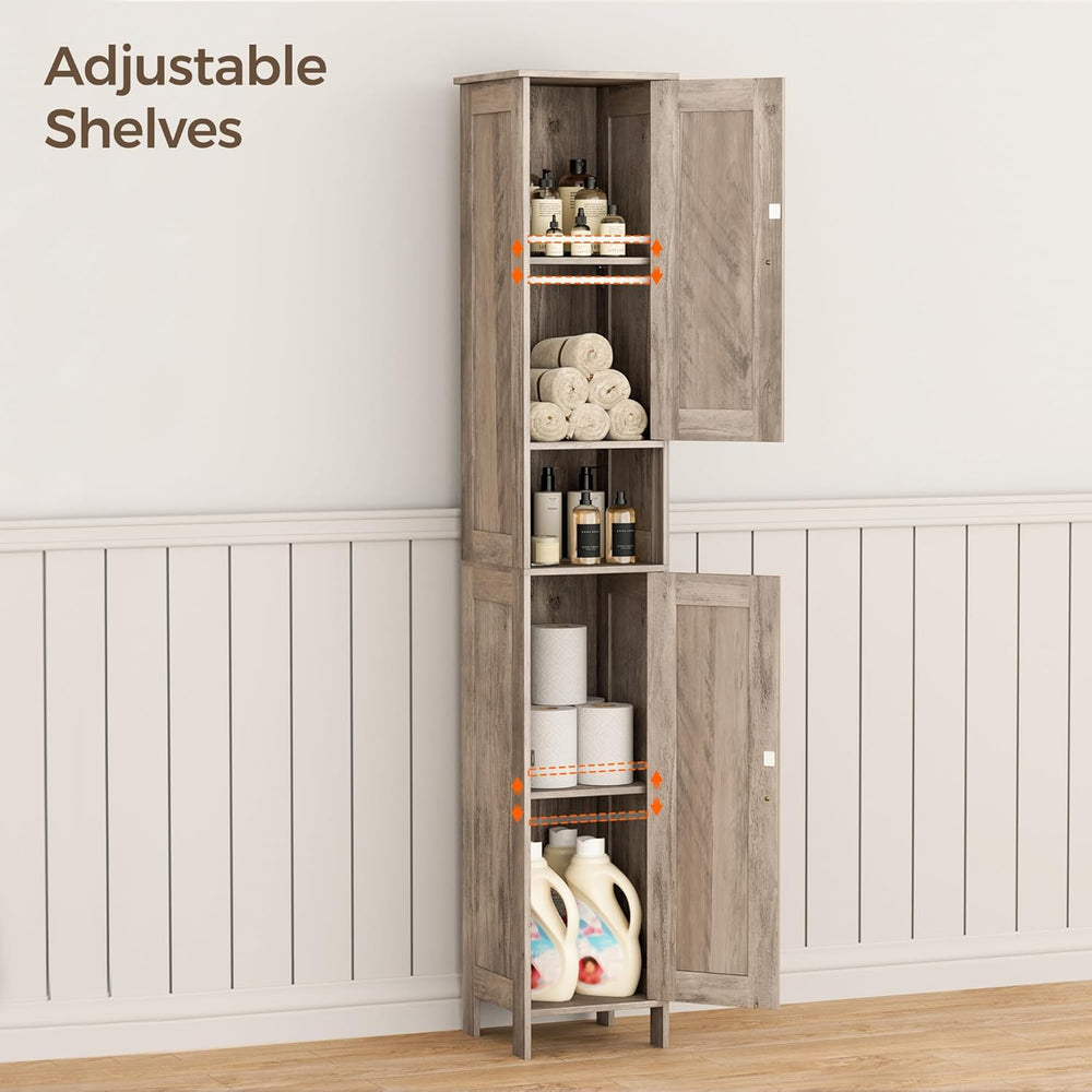 Homleke Tall Bathroom Storage Cabinet with 2 Doors, 67"H Narrow Storage ...