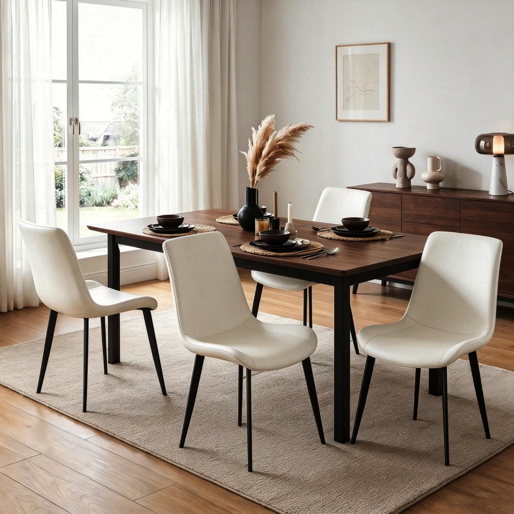 Modern Dining Chairs Set of 4, PU Leather Dining Room Chairs, Upholstered Kit...