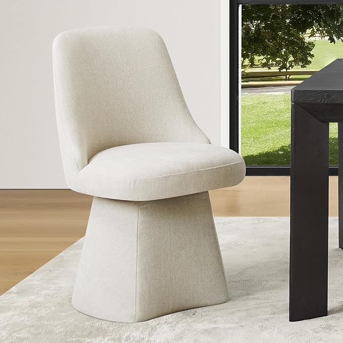 Swivel Dining Chairs Set of 1, Upholstered Mid Century Modern Deskchair with ...