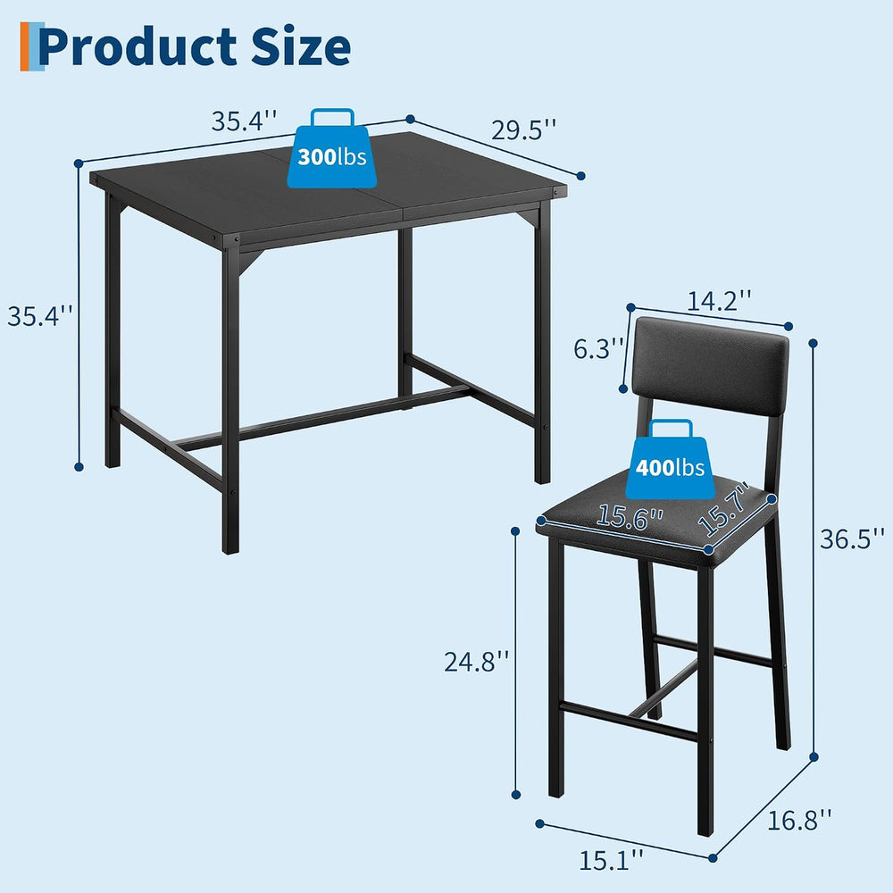 GarveeHome Dining Table Set for 2 with Corner Protector, Kitchen Table Set w/...