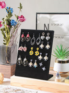 Ring Board Display Stand,Velvet Jewelry Earring Organizer Holder for Selling,Vendors Storage Tray for Multiple Rings (Black)