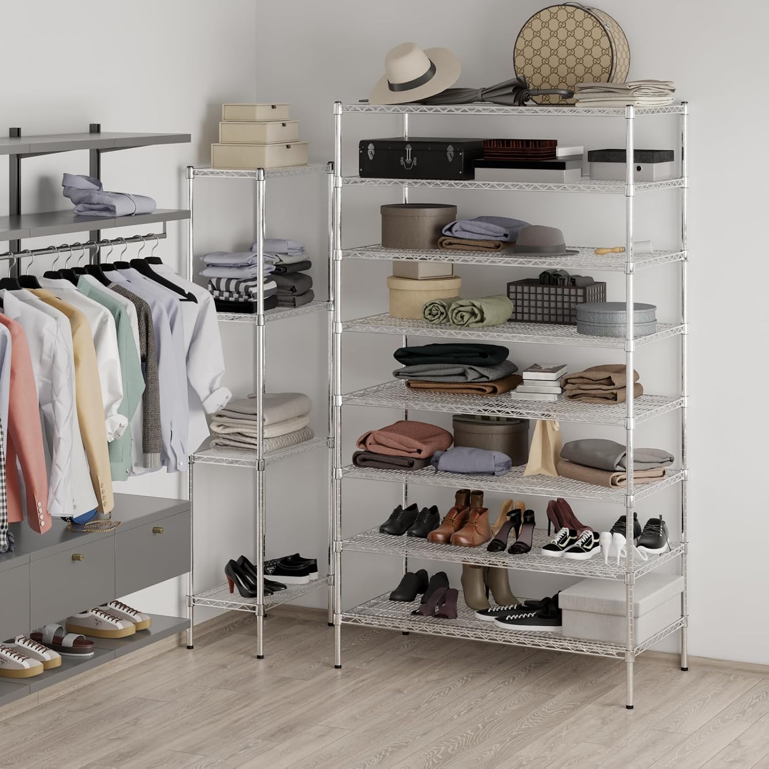 24" Deep x 48" Wide x 86" Height Wire Shelving Kit | 8-Tier | NSF Commercial Storage Rack Unit