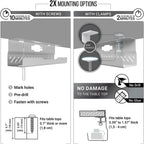 Under Desk Cable Management Tray no Drill – Wire Management - Cord Organizer – Huge Load Capacity – Under Desk Cable Tray no Drill (White, 2 Pieces Set)