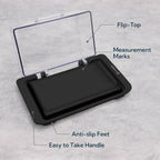 KITCHENDAO Airtight Flip-Top Butter Dish with Lid for Countertop and Refrigerator, Butter Keeper, Plastic Butter Holder Tray for 2 Sticks East Coast/West Coast/European Style/ Kerrygold Butter (Black)
