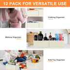 Clothes Organizer, Storage Drawer, 12 Piece Fabric Drawer Organizer Foldable Wardrobe Divider for Clothing, Underwear, Socks, Bra and Scarf, Home Storage Box in Drawers and Closet