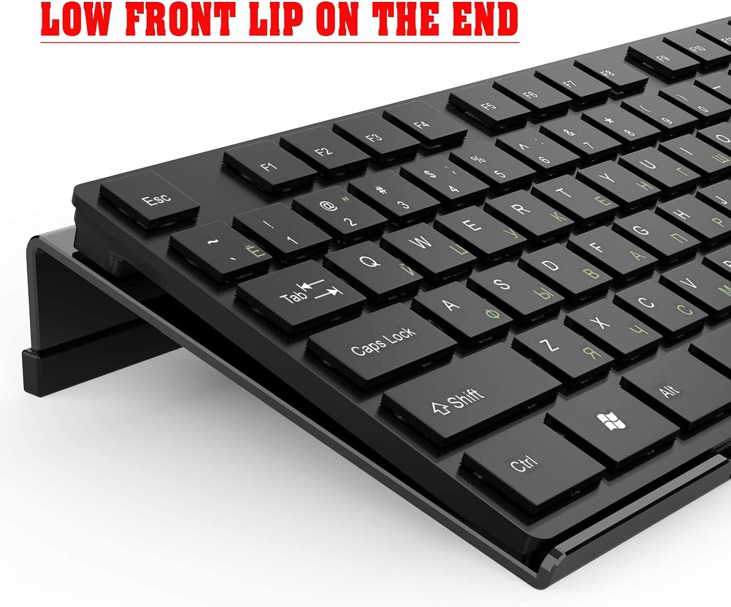 Acrylic Tilted Computer Keyboard Stand for Ergonomic Typing, Keyboard Tray Holder with Silicone Non-Slip Case, Black