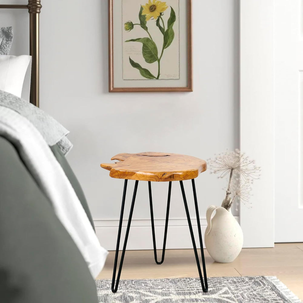 Greenage Cedar Roots Naturally Live Edge Side Table 16" x 14" x 21&...