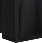 Yechen Fluted Black TV Stand with Arched Reeded Design Doors, Modern Entertainment Center with Storage for Up to 65 Inch, TV Media Console, TV Cabinet for Living Room, Bedroom(1 PCS)