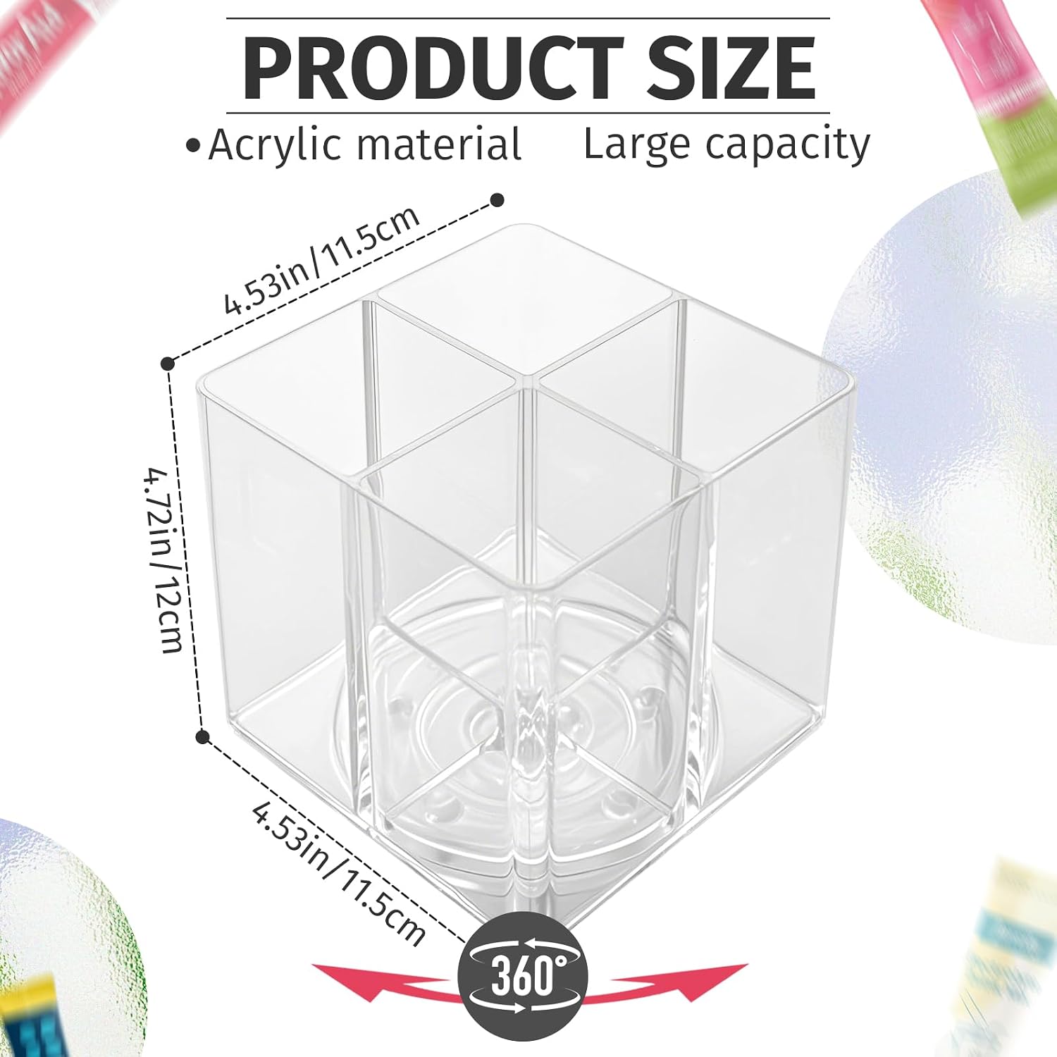 Drink Packet Organizer For Powdered Drink Mix,Powder Packet,Water Packet,Water Flavor Packet,Lazy Susan Organizer Rotating Holder for Drink Mix Necessities（Square）