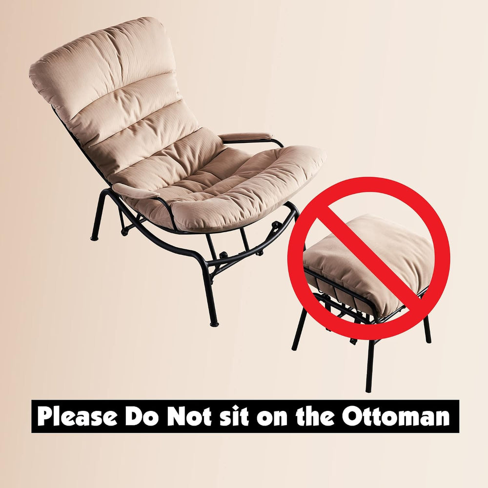 ovios Glider Rocking Chair with Ottoman, Mid-Century Modern Recliner Chair wi...