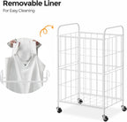 Laundry Hamper with Wheels, 90L Laundry Basket with Handle, Laundry Sorter with Removable Liner Bag