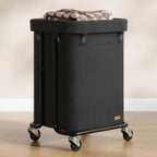 Laundry Basket with Wheels 150L/40Gal, Rolling Laundry Hamper with Steel Fram and Removable Washing Bag,Laundry Sorter Cart for Laundry Room,Hotel,Dorm,Black