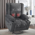 Electric Power Lift Recliner Chair,Reclining Chair with 8 Massage for Elderly,Recliner Single Sofa with 2 Cup Holders,Side Pockets,USB Charge Port,Remote Control for Living Room,Bedroom,Gray