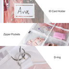 Univivi Clear PVC Dance Costume Bags (3 Pack) Garment Bag 40 Inch for Dance Competitions, with 4 Medium Clear Zipper Pockets and 1 Large Back Zippered Pocket [Upgraded Version] | Breathable Fabric, PVC Window, 4 Clear and 1 Back Zip Pocket, Upgraded