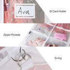 Univivi Clear PVC Dance Costume Bags Garment Bag 40 Inch for Dance Competitions, with 4 Medium Clear Zipper Pockets and 1 Large Back Zippered Pocket (Clear) | Breathable Fabric, PVC Window, 4 Clear and 1 Back Zip Pocket, Foldable Dance Costume Bag, for