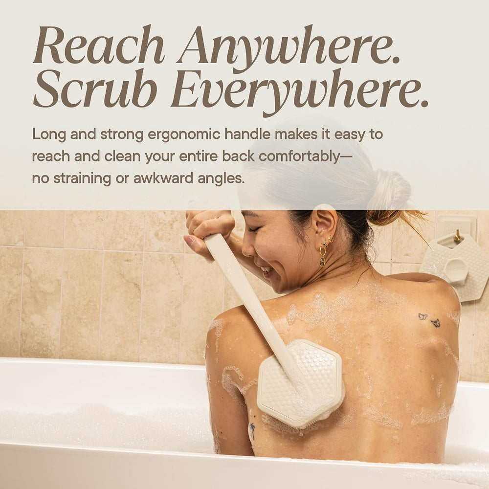 TOOLETRIES Silicone Back Scrubber for Shower, Body Brush - Sand