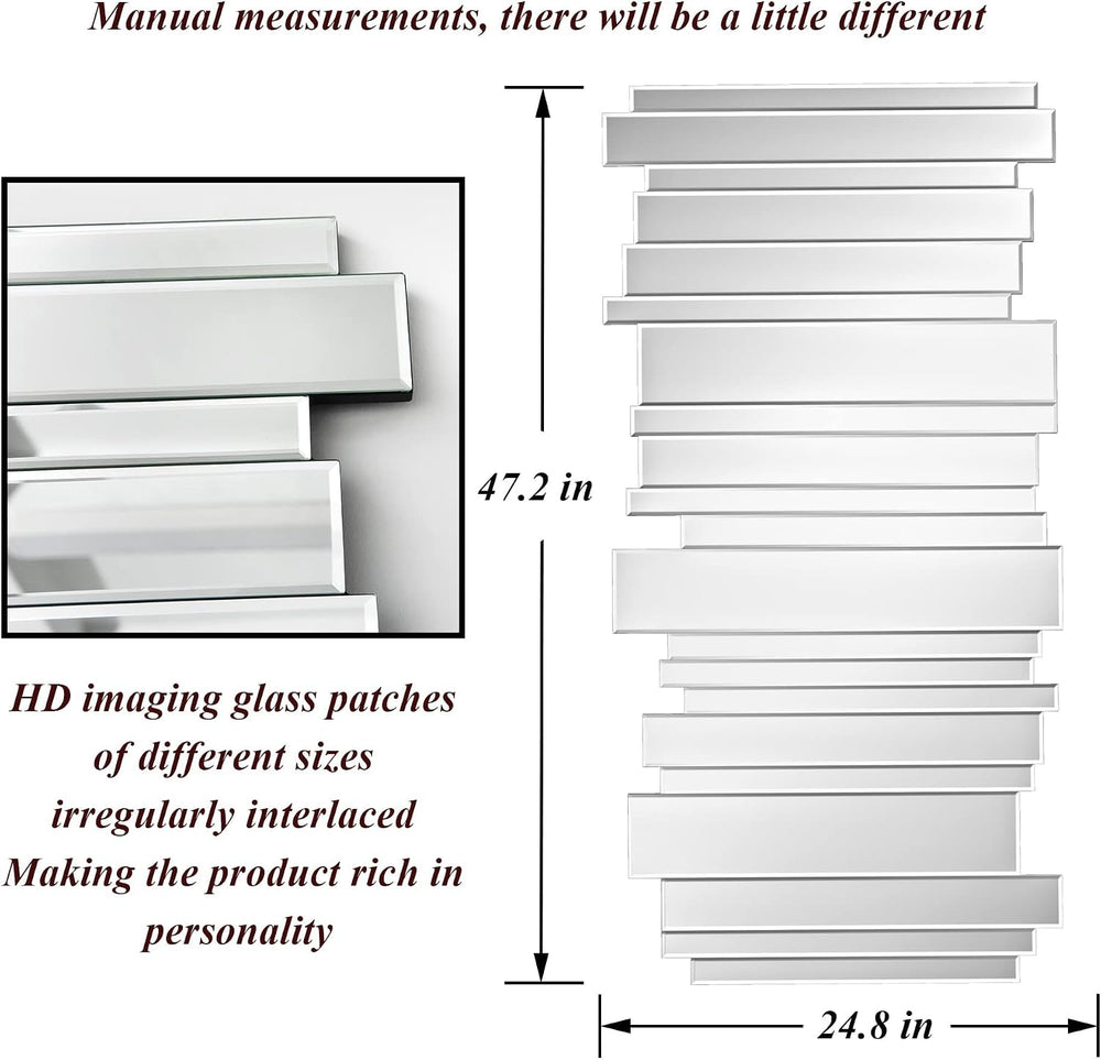 24×47 Inch Silver Large Decorative Mirrors, Art Grecian Venetian Mirror