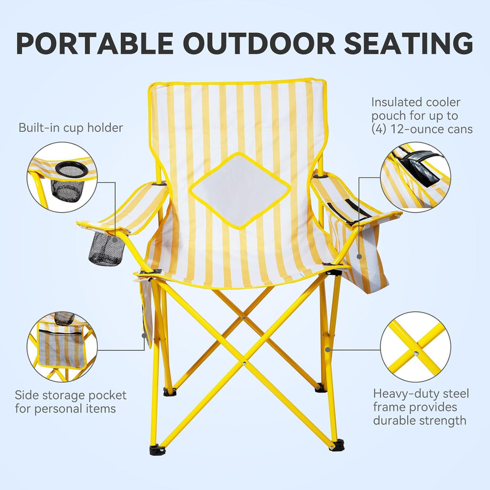 Nazhura 2 Pack Outdoor Camping Chairs Folding/Foldable/Portable with Cooler P...